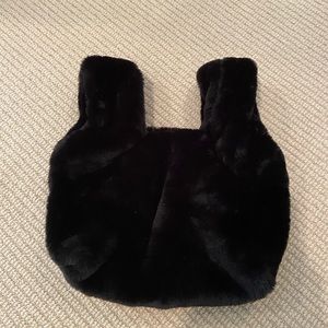 Furry black tote